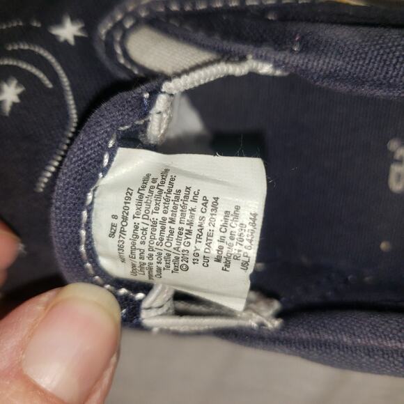 GUC boys toddler Gymboree canvas shoes sneakers size 8 w/ rocket ships space - Picture 7 of 7